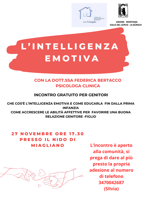 Evento "L'intelligenza emotiva" presso l'Asilo Nido Intercomunale di Miagliano
