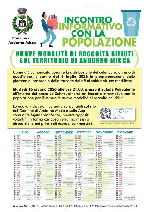Incontro informativo: nuove modalità di raccolta rifiuti